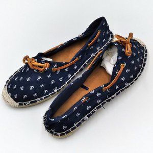 Celebrity Pink Flats Nautical (Navy Blue) Size 8